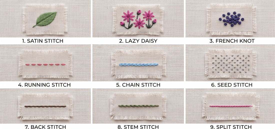 9 Easy Embroidery Stitches for Beginners | Wear Your Values - Wear Your Values