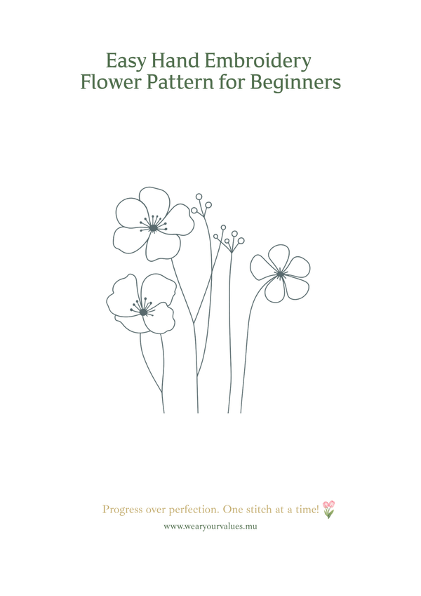Minimalist Flower Embroidery Pattern - image 2