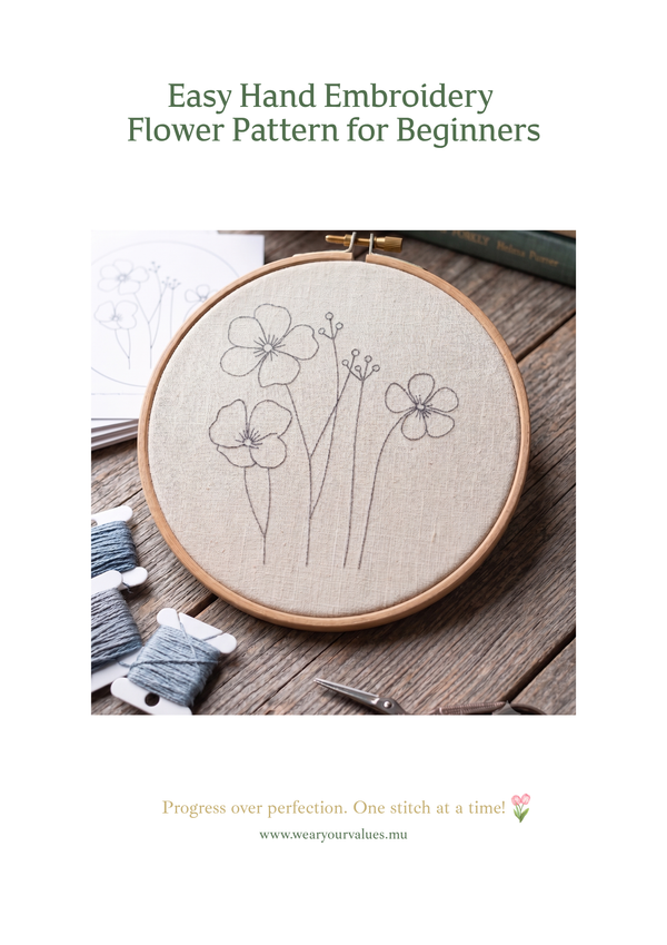 Minimalist Flower Embroidery Pattern - image 1