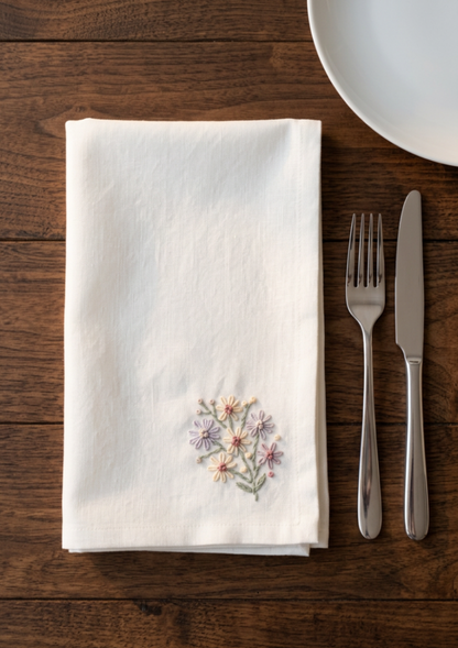 "Lazy Daisy Bouquet" Embroidery Pattern – Beginner-Friendly PDF Download 🌸